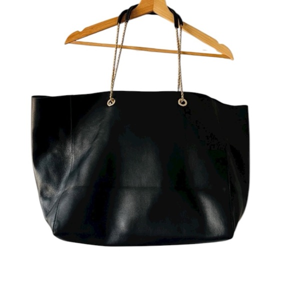 Sézane Gaby Black Leather Tote Bag - Picture 6 of 11